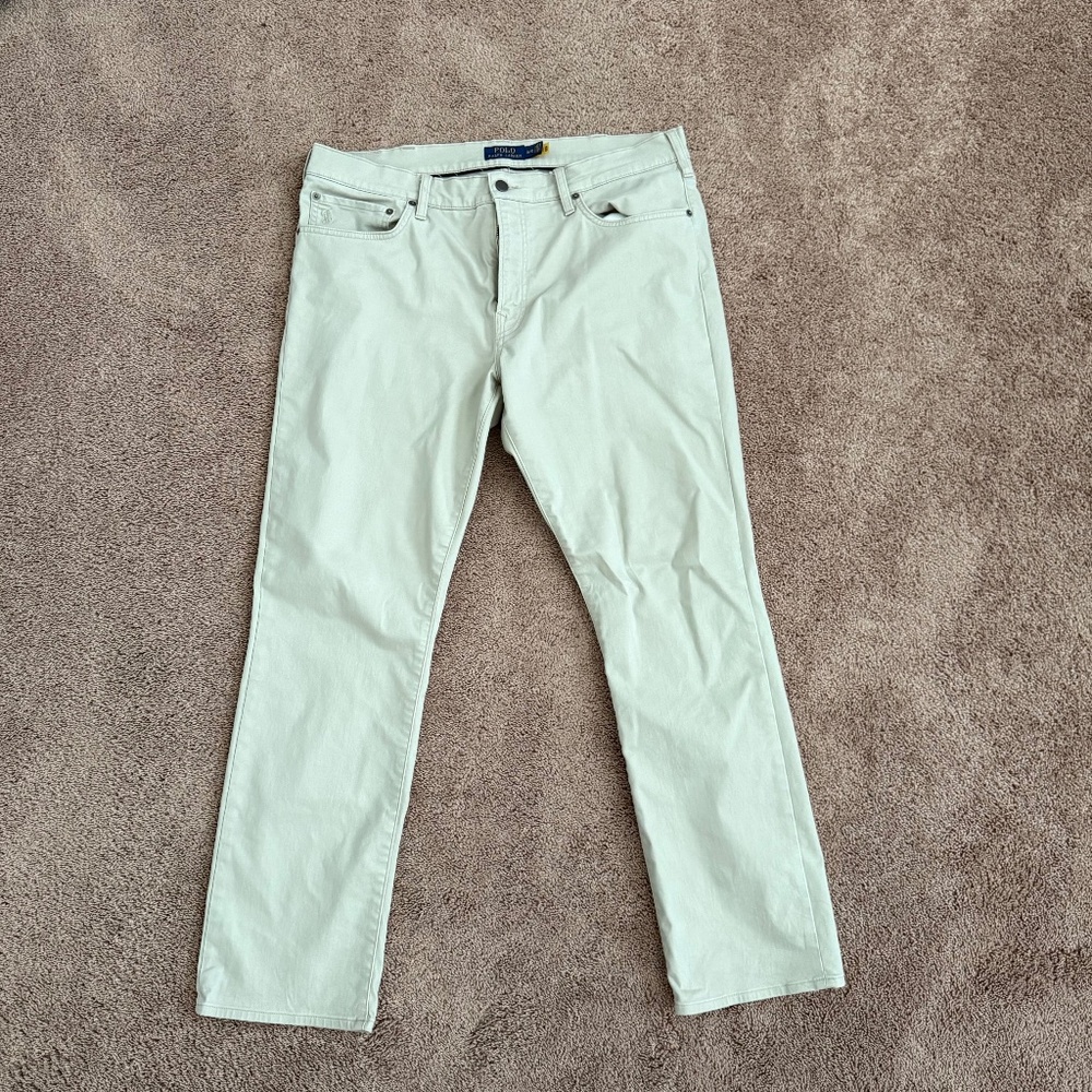 Polo Ralph Lauren Varick Stretch Slim Straight Pant 36 x 32 - Khaki